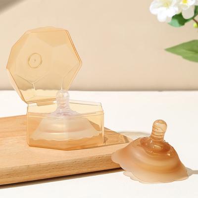 Protetor de mamilo de silicone 1 peça com caixa para amamentação, almofadas anti-mordida, caixa de poeira, almofadas anti-transbordamento, proteção para a mãe