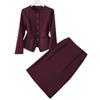 Elegant Navy Blue Women's Suit Set - Autumn 2025 High-end Professional Salon Attire