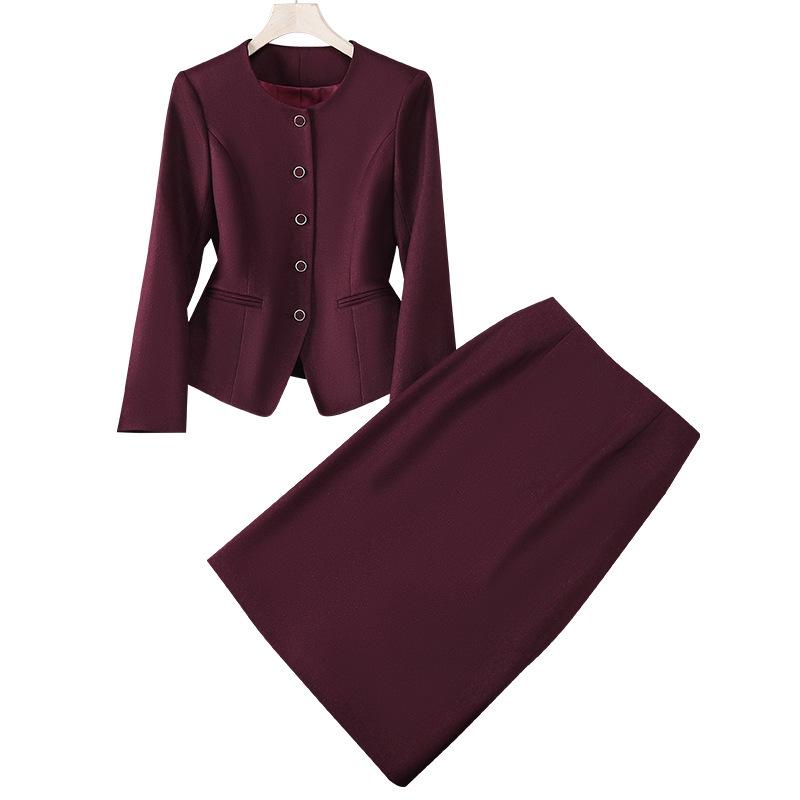 Elegant Navy Blue Women's Suit Set - Autumn 2025 High-end Professional Salon Attire