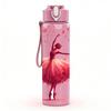 1PC Ballerina Dancer Red Tone Art Print 750ml Color Plastic Sports Water Bottle Leakproof Flip Straw Lid Suitable for Sports Office Home Use
