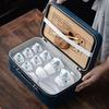 Suet jade white porcelain tea set portable outdoor travel kung fu tea set household cover bowl teacup business gift