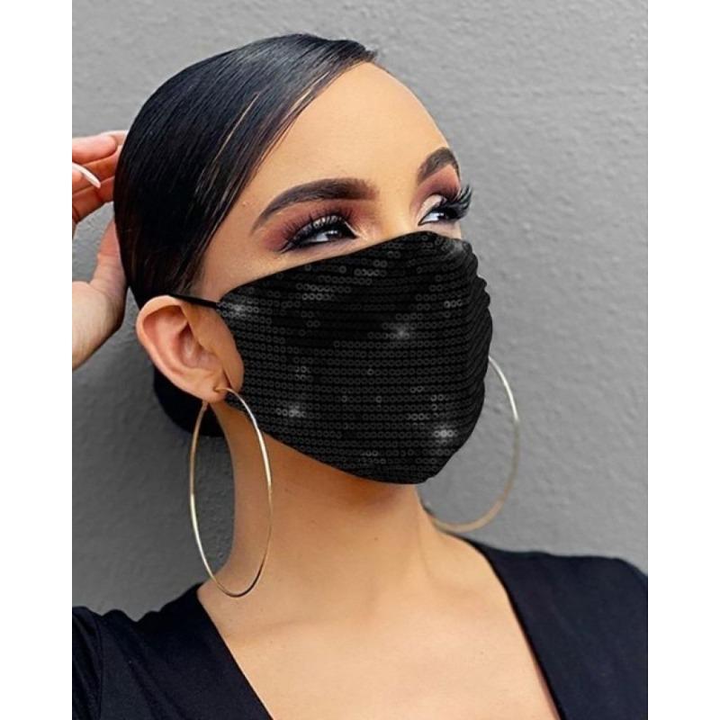 1PC Sequins Cosplay Face Cover Breathable Washable and Reusable Mouthcover
