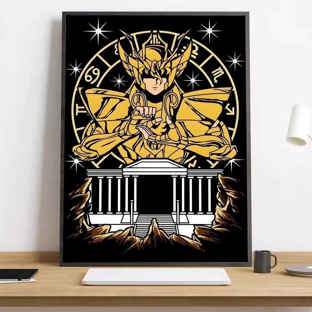 Saint Seiya Whitepaper Painting Calligraphy HD Canvas Poster Living Room Bedroom Bar Aesthetic Decoration
