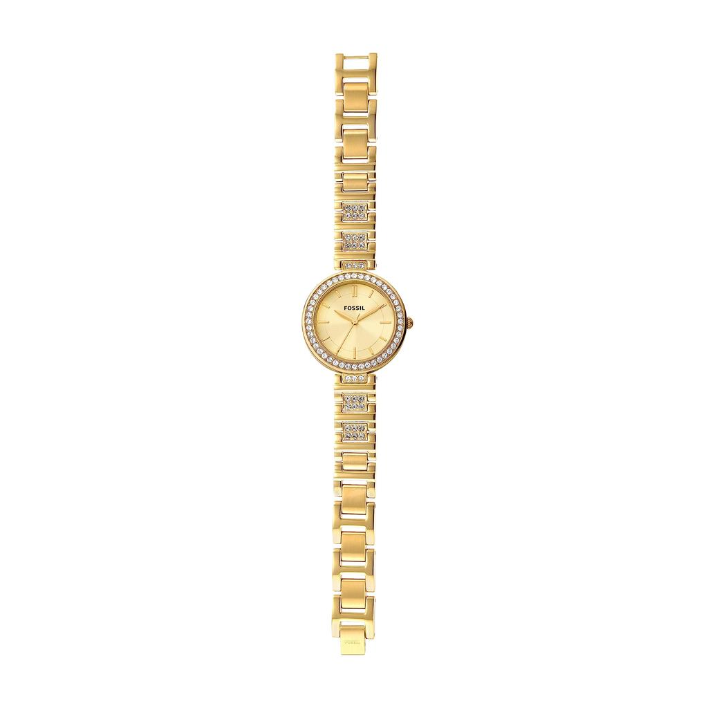 KARLI Set Scatola Braccialetto Orologio in Acciaio Inossidabile Tre Lancette Dorato &
