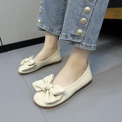 Fashion Women's Thin Sole Foldable Ballet Flats Women Travel Hotel Shoes Wide Foot Ladies Butterfly Knot Loafers Woman Orthopedic Shoes