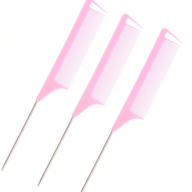 1pcs Stainless Steel Hair Comb With Fork, Pick And Fine Teeth For Professional Hair Salon Hair Brush