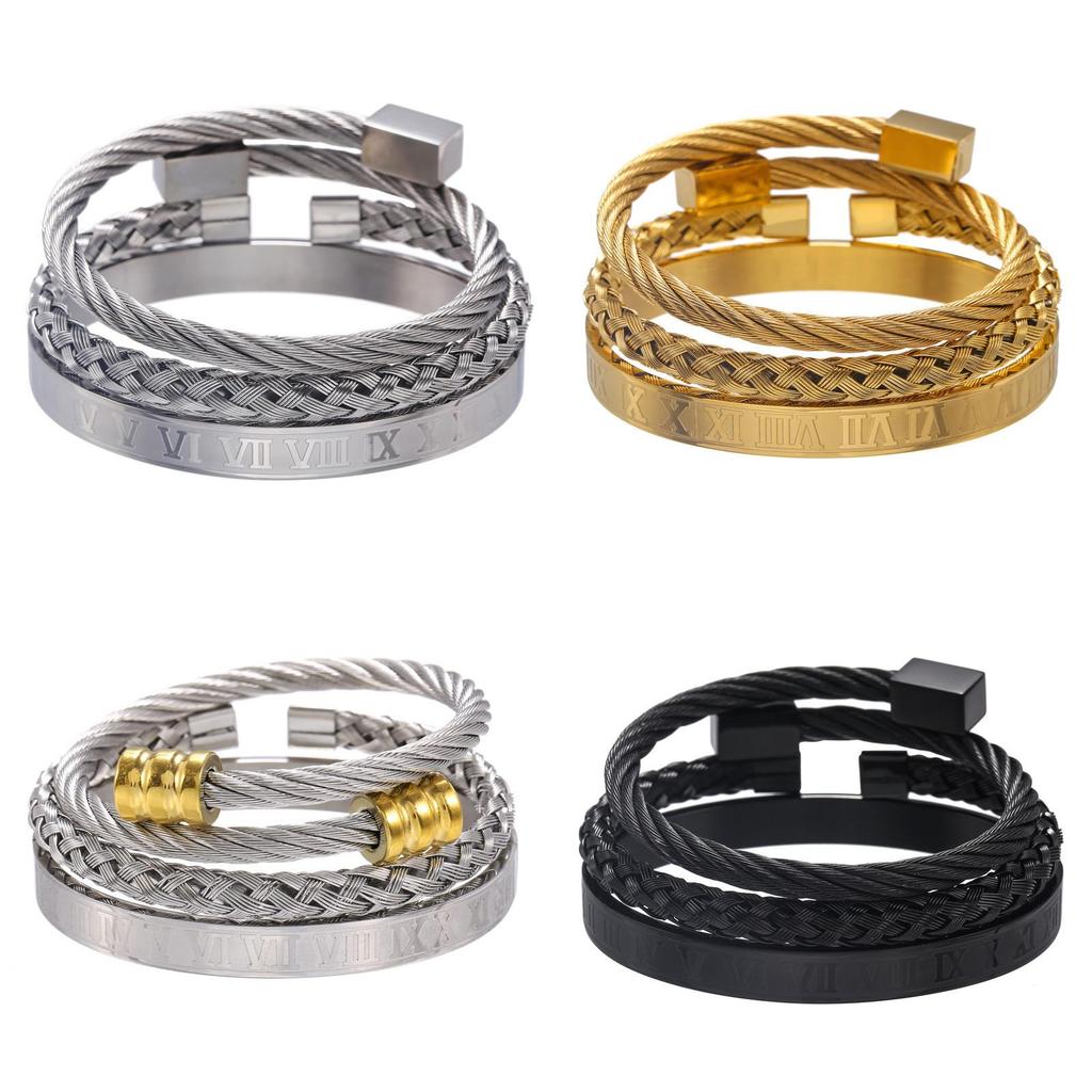 Punk-Retro-Armbänder aus Stahl mit geometrischen Formen für Herren mit mehrfarbigen Spiralen – ideal als Geschenk für Festivals
