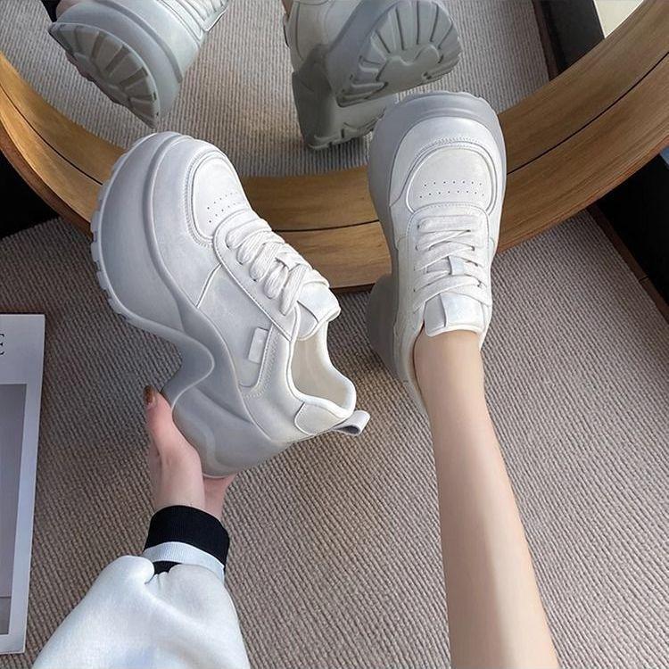 Height-increasing casual sports shoes platform sports shoes women's 2025 new small women's shoes with wide-leg pants spring