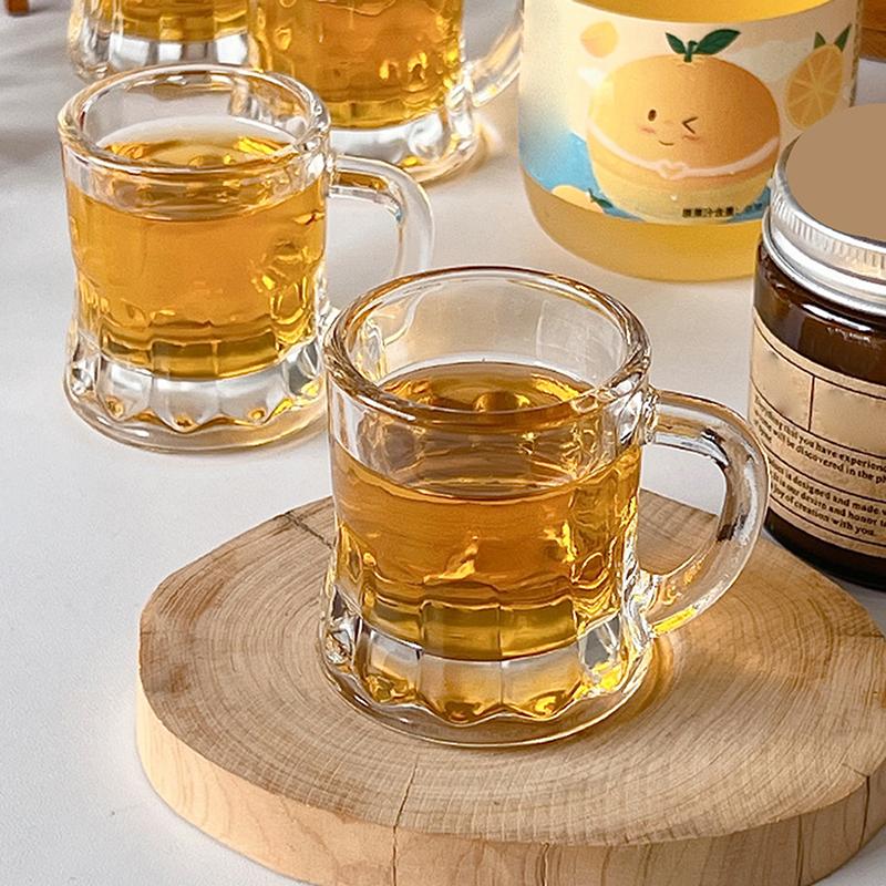 50Ml Mini Crystal Clear Beer Whiskey Glasses Durable Thickened Glasses Cute Coffee Mug Korean Sake Cups Barware Dining Bar