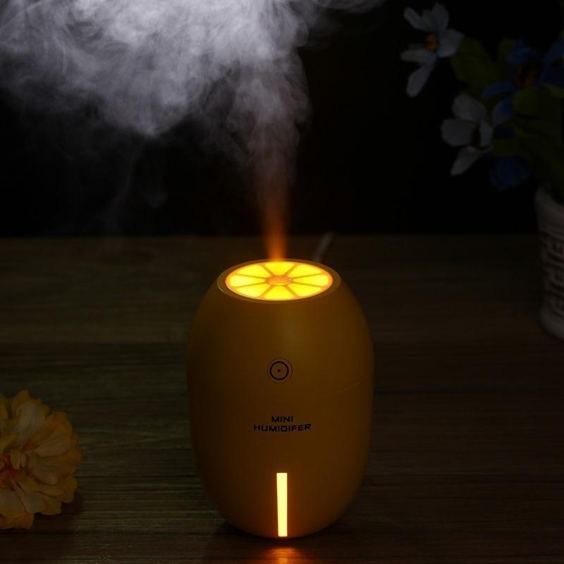Lemon creatieve ultrasone luchtbevochtiger essentiële olie diffuser aroma met licht aromatherapie elektrische geurverspreider mist maker