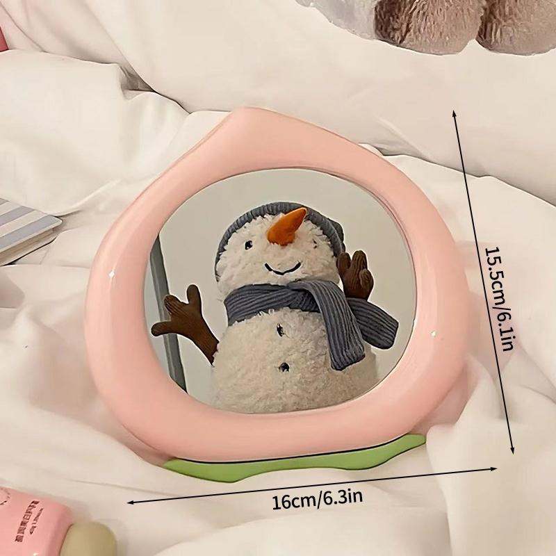 

Декоративное зеркало для макияжа в форме цветка персика, эстетичное зеркало для женщин, настенное зеркало, украшение для стола, домашний декор