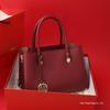 Elegant Red Mummy Bag: Fashionable, Spacious Handbag for Mother-of-the-Bride At Weddings