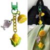 Colorful Lemon Corn Fish Keyring Pendant Key Chain Stylish Ornament For Travel Luggage Label Bags Resin Craft
