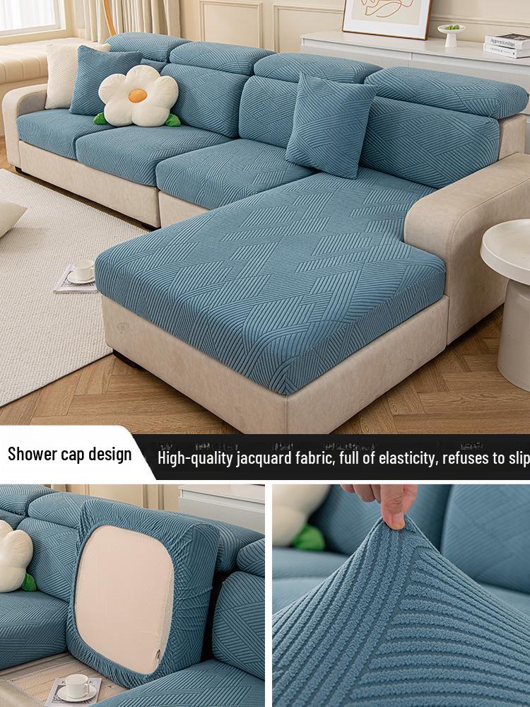Thickened Non-Slip Polar Fleece Sofa Cover: Elastic, Full Coverage, Dustproof, High-Grade Design