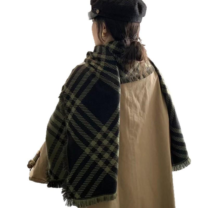 New autumn and winter Korean high-end atmosphere scarf women's thickened warm outer shawl dual-purpose scarf