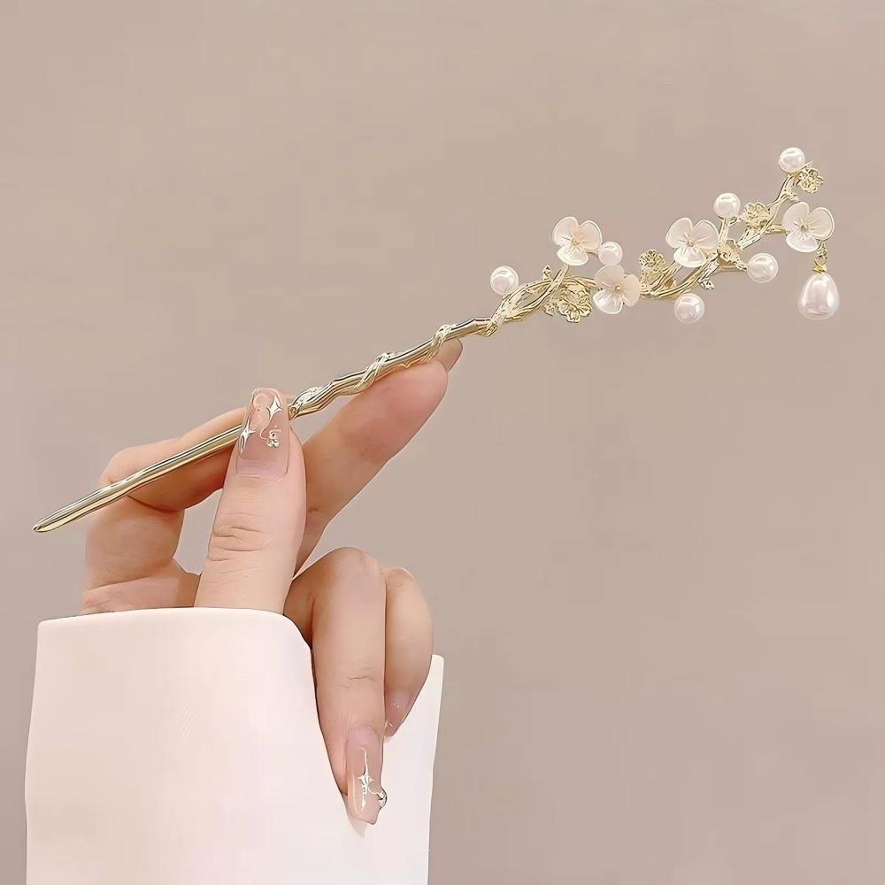 

1Pc Boho Floral Butterfly Hairpin, New Chinese Style Hair Stick, Perfect for Wedding & Festival Gift