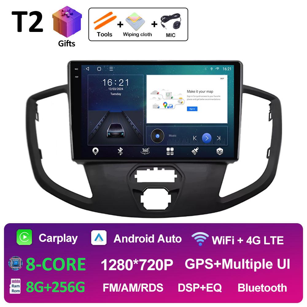 Android 14 Wireless Carplay For Ford Transit 2015 2016 2017 2018 Navigation GPS Cooling Fan Autoradio Car Multimedia Player WIFI