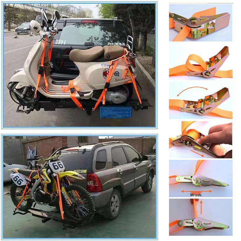 Cargo Lashing Ratchet Tie-Down Straps with Hooks