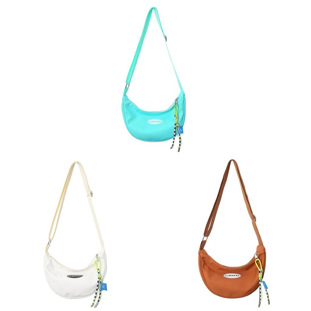 Nylon Casual Crossbody Bag With Zipper Closure For Daily Use