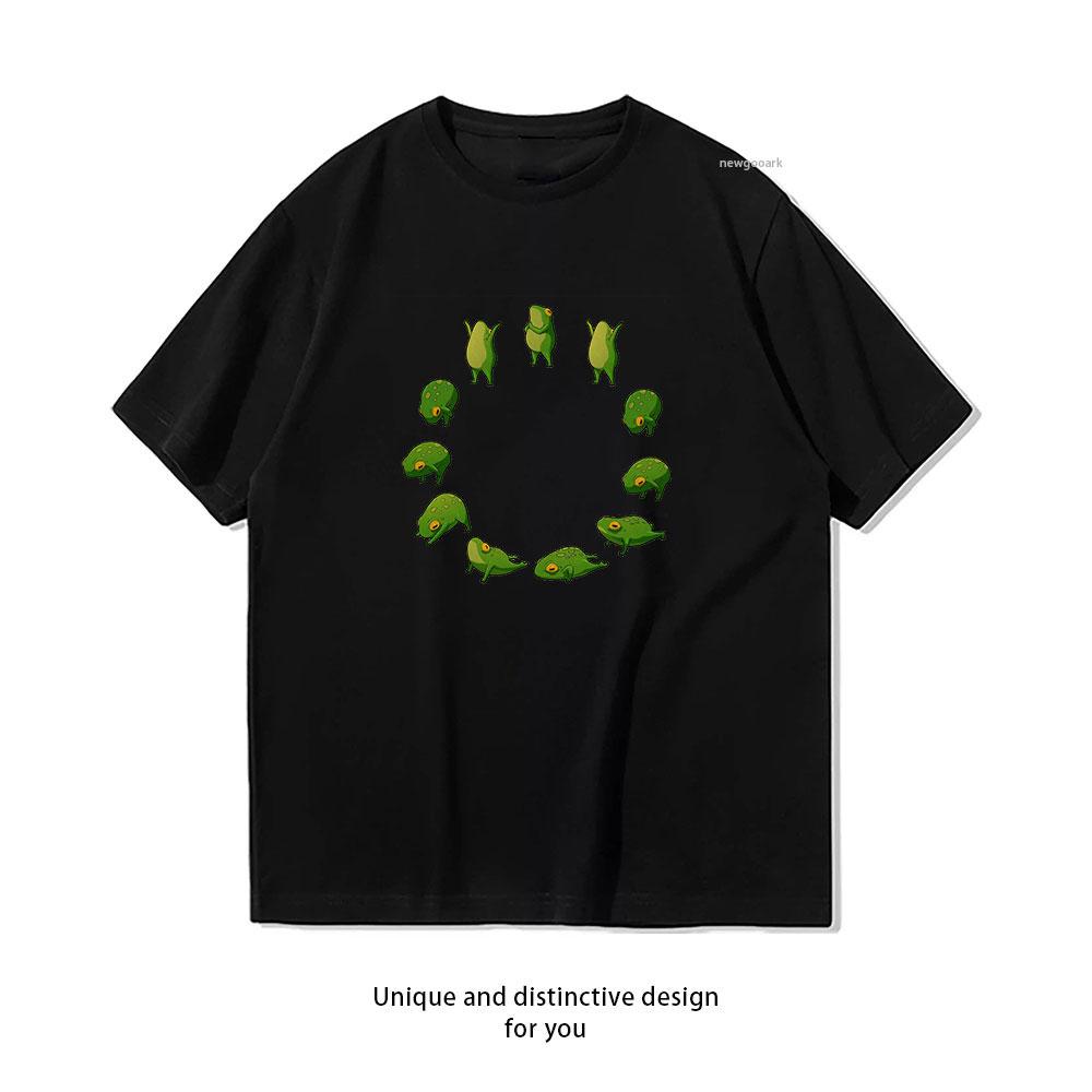 Yoga Frog Sun Salutation Classic TShirt Women Unisex Casual cotton graphic t shirts Oneck Breathable ropa hombre S