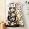 French Retro Halterneck Apron - Summer Pastoral Breathable Workwear, Oil-proof for Household, Restaurant, Supermarket, Flower Shop.