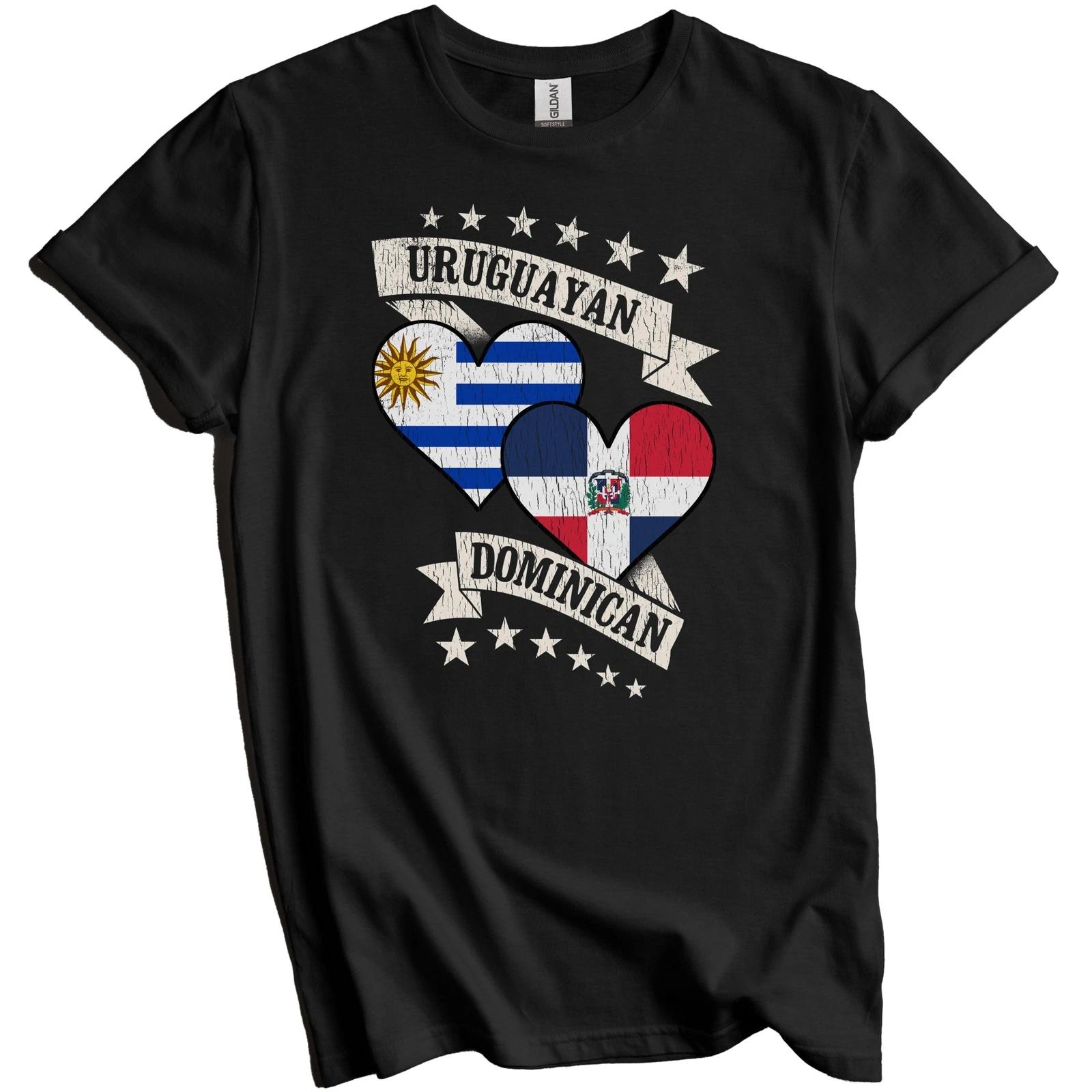 Uruguayan Dominican Heart Flags Uruguay Dominican Republic T-Shirt 3XL