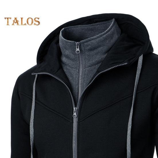 Мужское осенне-зимнее пальто с капюшоном и двойными карманами — фото 10