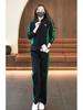 Popular Women's Spring & Autumn Tracksuit Set: Fashionable Hoodie & Wide-Leg Pants for Middle-Aged Mothers – 2025 Collection