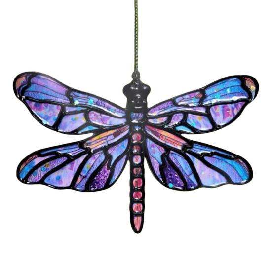 Sonnenfänger Acryl Buntglas-Effekt Schmetterling/Libelle/Fee Ornament Fensterhänger Dekor Feiertagsgeschenk für Frauen Mama Oma