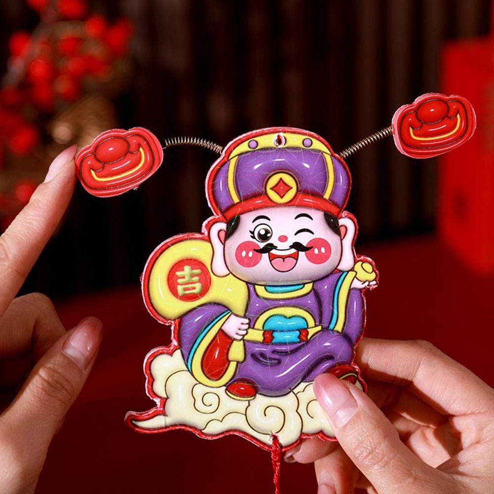 Cartoon Shaking Head God Pendant 3D Spring Festival Magnet  Refrigerator