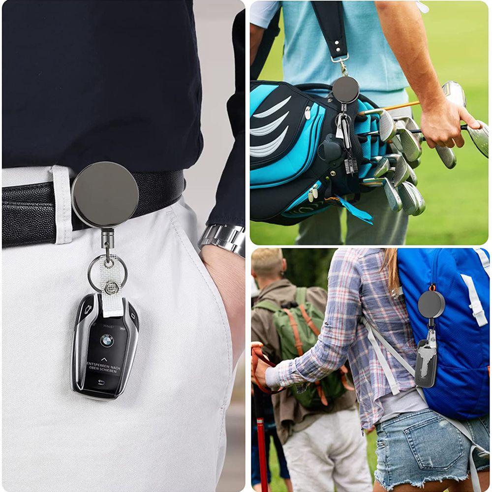 Elastic Keychain Anti-lost Retractable Badge Reels Key Chain Ring ID Card Badge Holder Pull Keyring