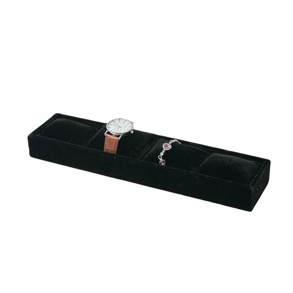 4 Slots Velvet Jewelry Organizer with Soft Pillow Watches Display Holder  Bracelet Bangle Watches
