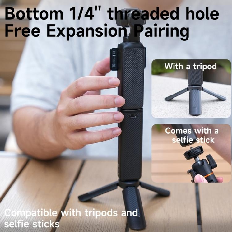 Portable Charging Grip for Pocket 3 Cameras Extended Battery Lifes Ergonomic Handle Toolless Setups