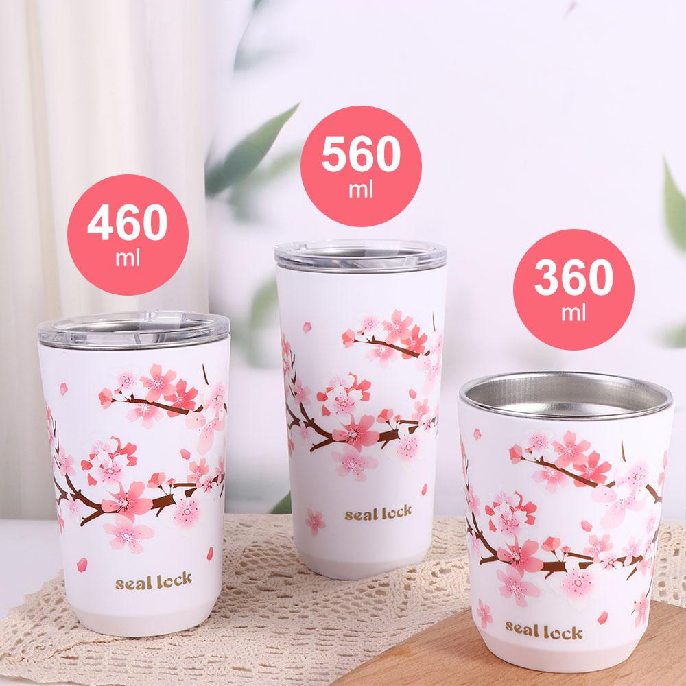 with lid Double Layer Stainless Steel Vacuum Flask Thermos Cup Water Bottle Coffee Tumbler