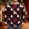 Men's Corduroy Long Sleeve Neck Shirt with Christmas Print Holiday Party Top