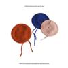 New Winter Simple Plain Pink Color Acrylic Beret Hats 3D Embroidery Character Unisex Children's Beanie with Strings