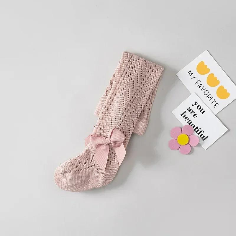 Sommer Mädchen Strümpfe Hohl Schleife Strumpfhose für Kinder Netzstrumpfhose Kleidung Kleinkind Strumpfhose Spanien Stil Dünn Ballett Baby Unterteil Strumpfhose