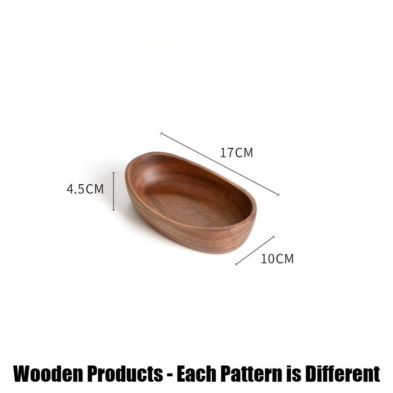 Walnut Oval Solid Wood Sushi Plate Bowl Japanese Platte Decorative Tray for Coffee Pastry Plate Wooden Tableware Kitchen Decor