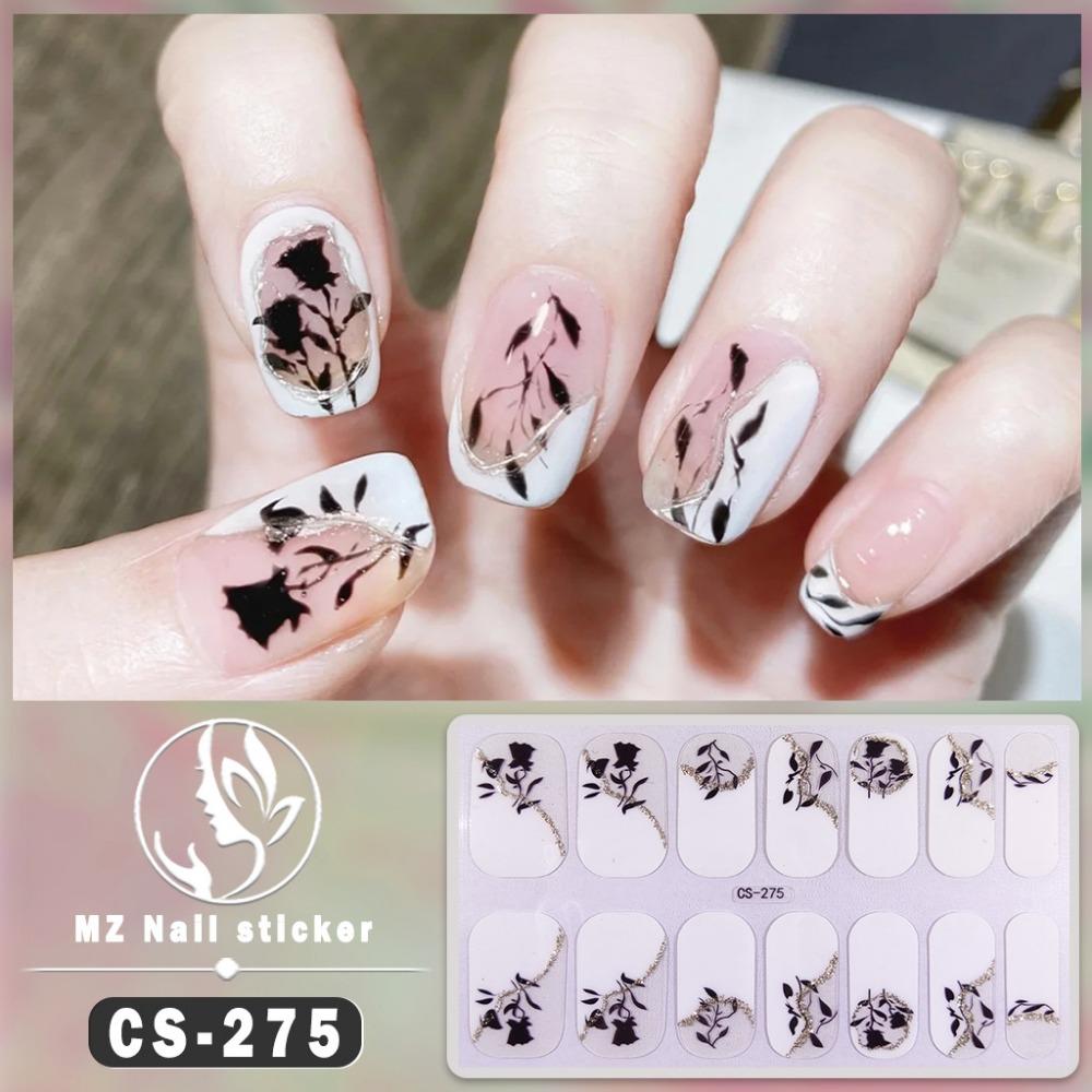 New waterproof no-bake gel nail polish film full sticker New Year's nail art film paper nail film paper patch