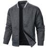 Men's Casual Zip Up Stand Collar Sweatshirt Jacket in Plaid and Colors