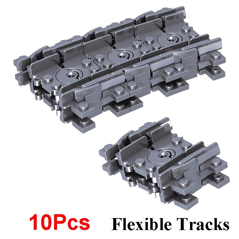City Train Track Train Signal Light Crossing Track Rail Model Building Blocks Enlighten Action Figure Toys For Children
