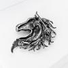 Luxury Glossy Horse Head Brooches for Women Zodiac Animal Pins Casual Party Accessories New Year Gifts Friends