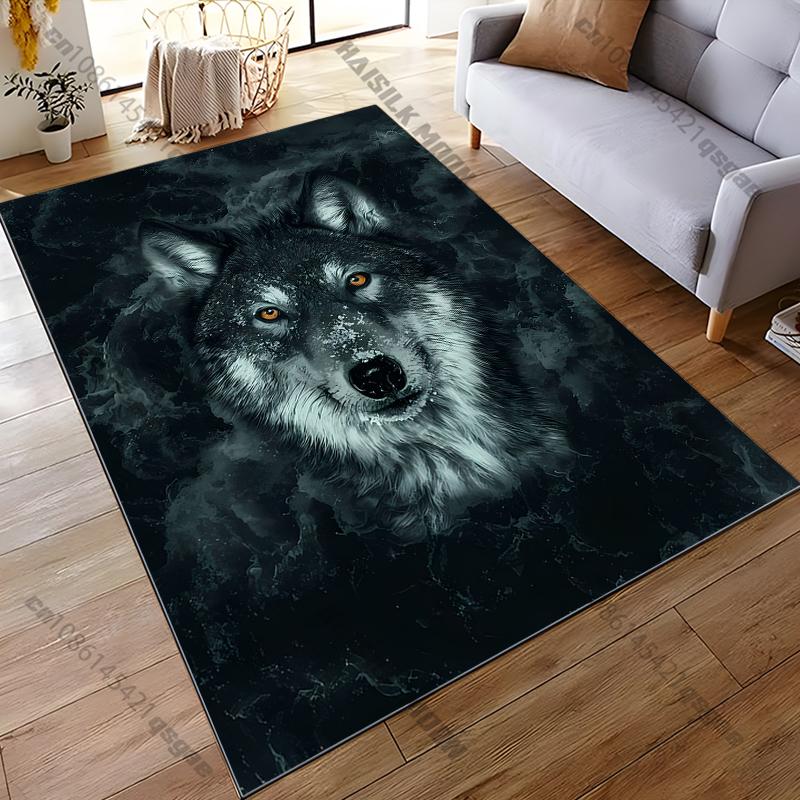 Handsome Wolf Printed Carpet Yoga Mat Game Room Bedroom Beautiful Anti -slip Carpet Rugs Living Room Decoration Chambre
