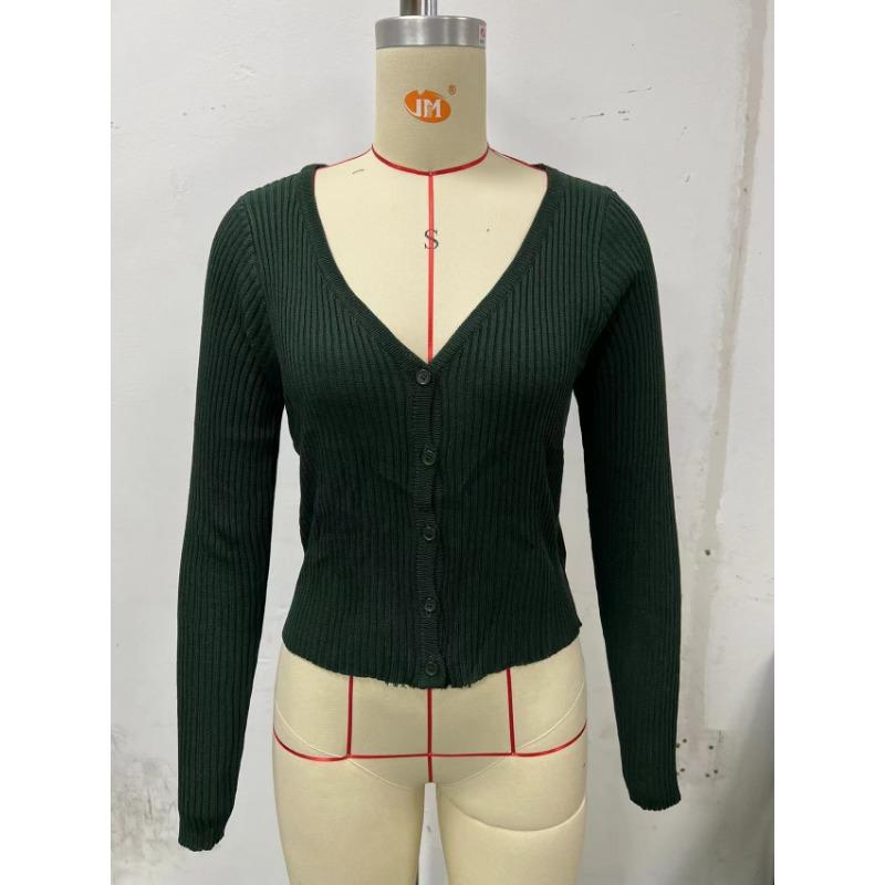 Women's Spring and Autumn Button Cardigan Knit Sweater