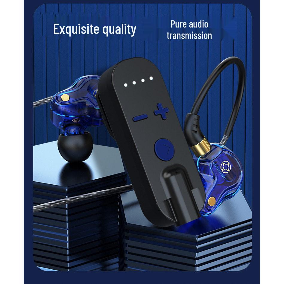 Universal Clip-On Bluetooth Headphone Receiver with Extended Battery, High-Quality Sound, Noise Reduction, and HD Calls