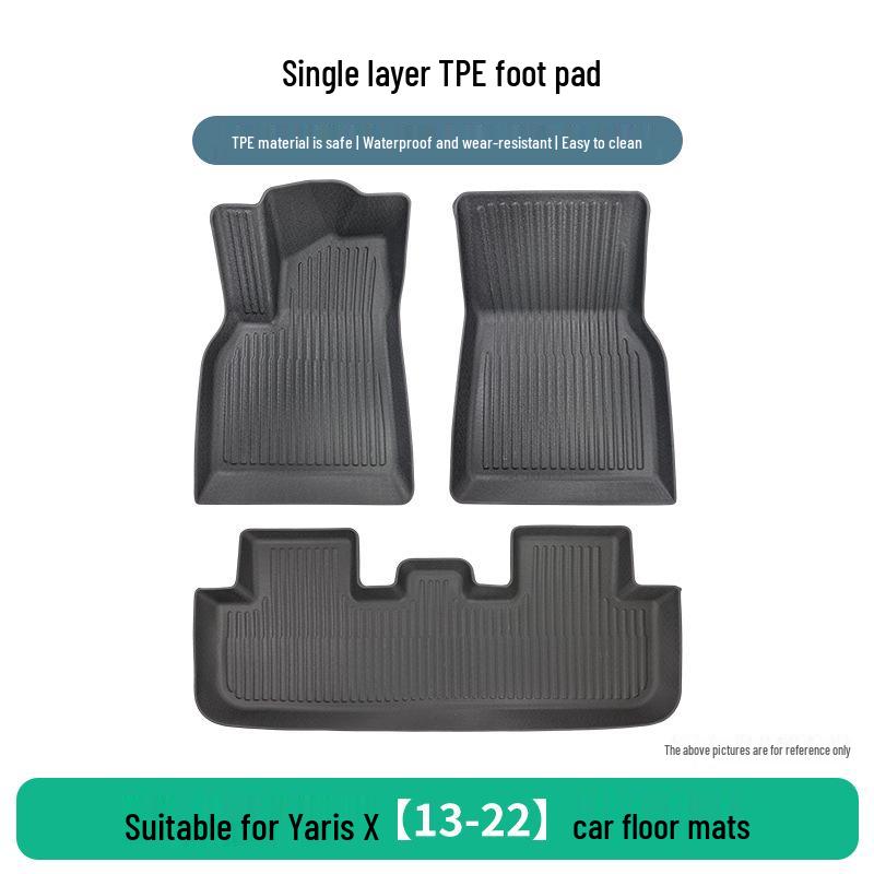 TPE Floor Mats for Toyota Yaris X13-22: Anti-Slip, Anti-Wrinkle, Easy to Clean