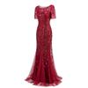 2024 Spring/Summer European-American Slimming Sequin Mesh Fishtail Evening Gown for Women
