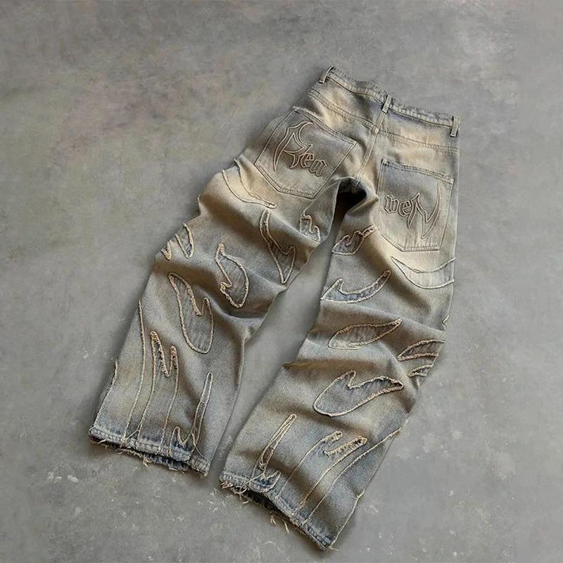 Herren Trendige Straight-Fit Washed Velvet Jeans - Amerikanischer Retro-Stil, Lockere Freizeithose für Frühling und Herbst.