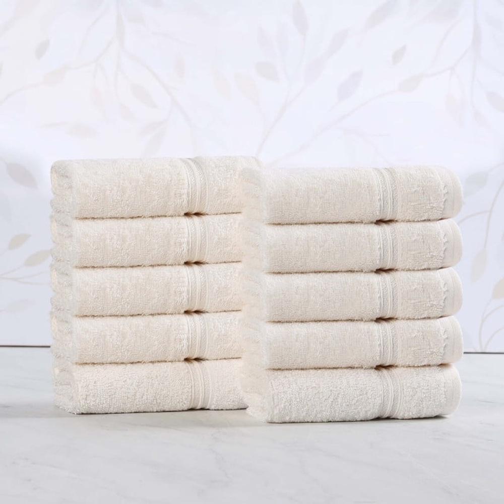 Premium Ägyptische Baumwolle Gesichtstuch Set 10 Weiche Saugfähige Waschlappen Ideal Home Spa Schnelltrocknend Strapazierfähiges Design