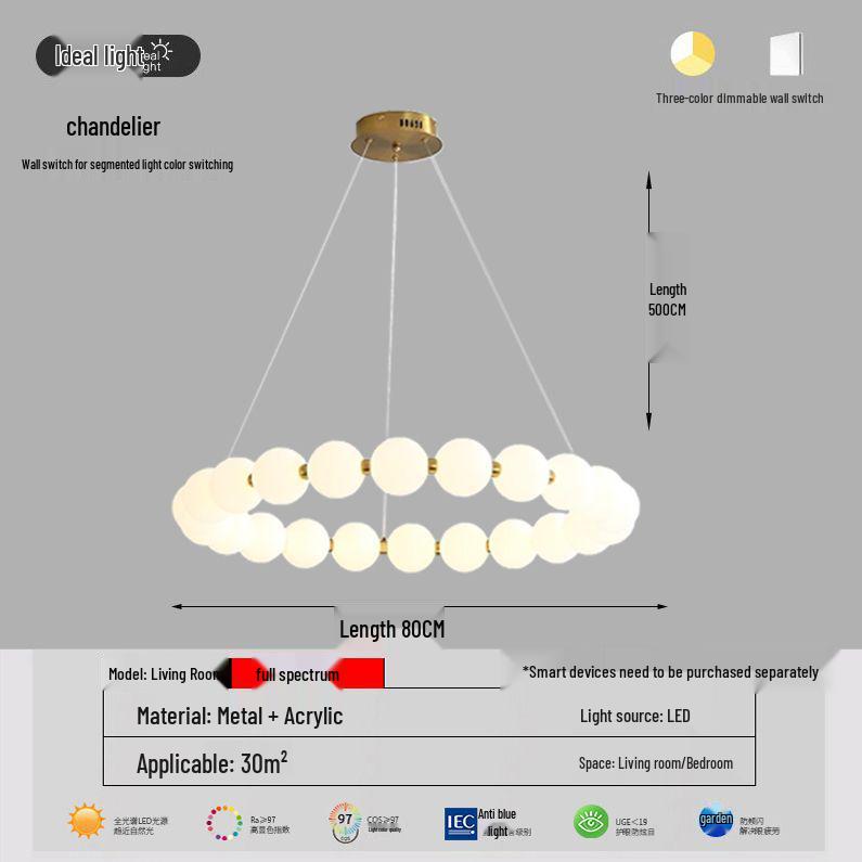 Italian Cream Minimalist LED Pendant Lamp for Living Room and Stairwell